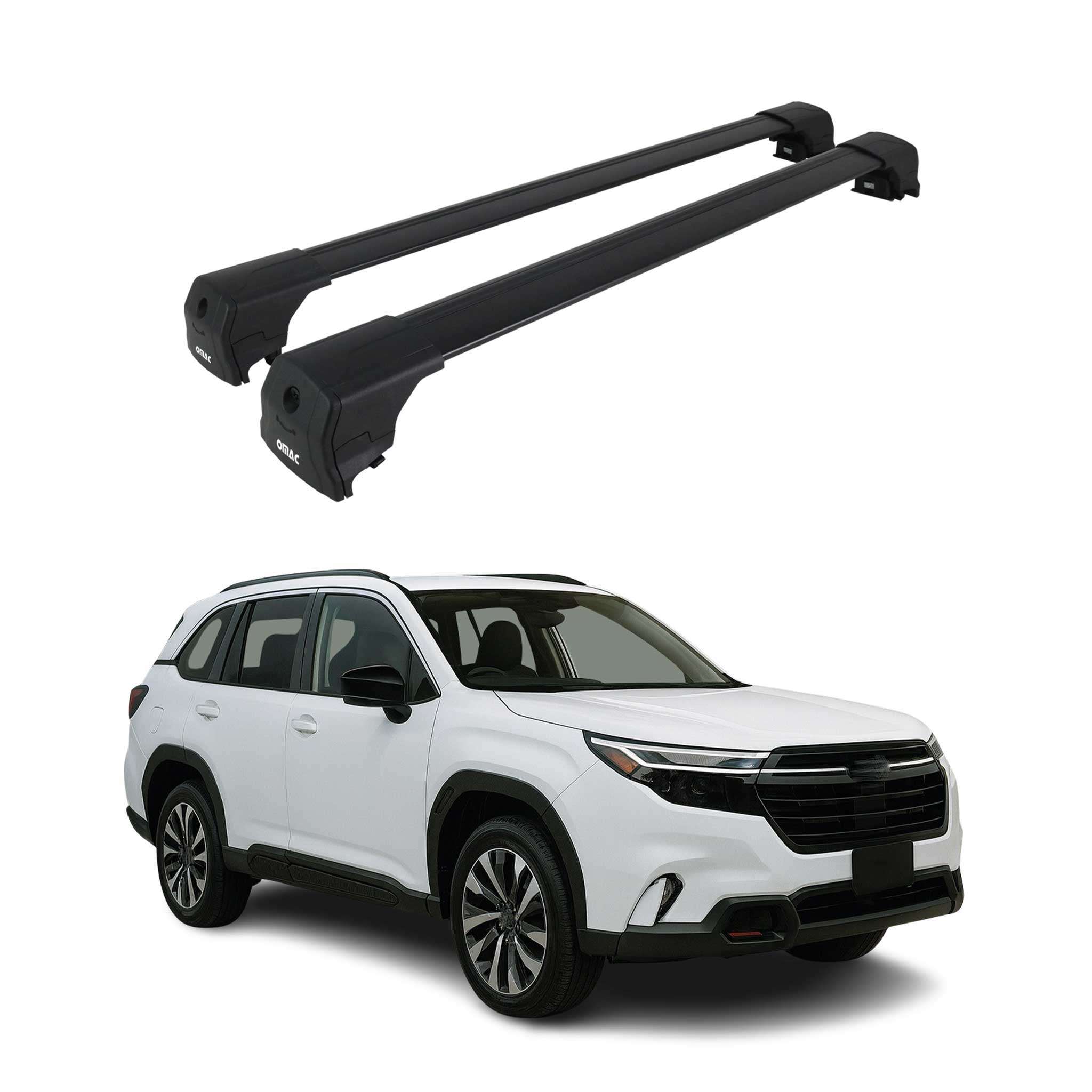 2025-2026 Subaru Forester Roof Rack Cross Bars Luggage Carrier Alu Black 2Pcs