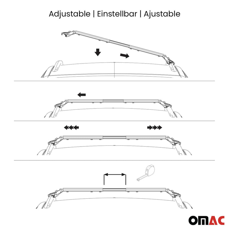 2009-2017 VW Tiguan Roof Rack Cross Bars Silver