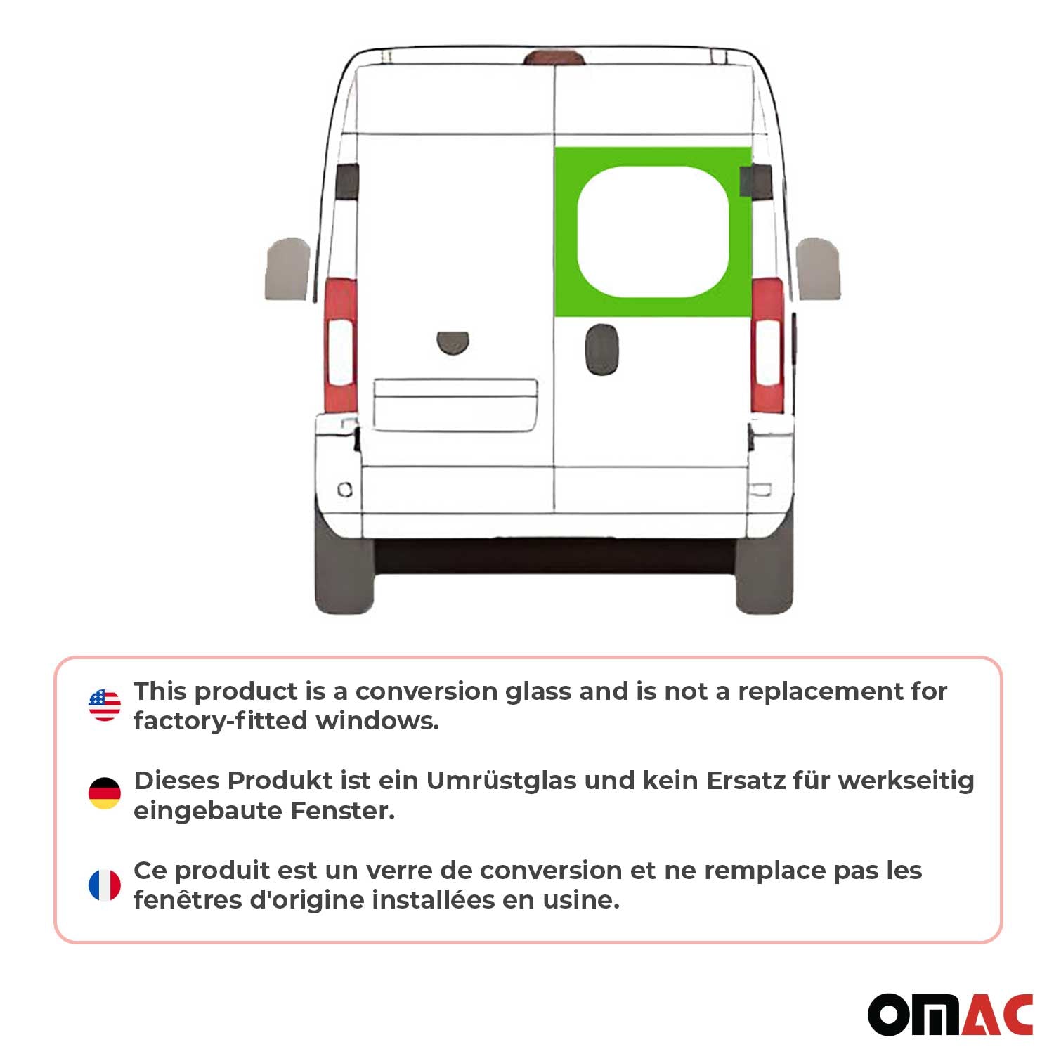 2014-2025 RAM ProMaster Window Glass Right Rear Barn Door