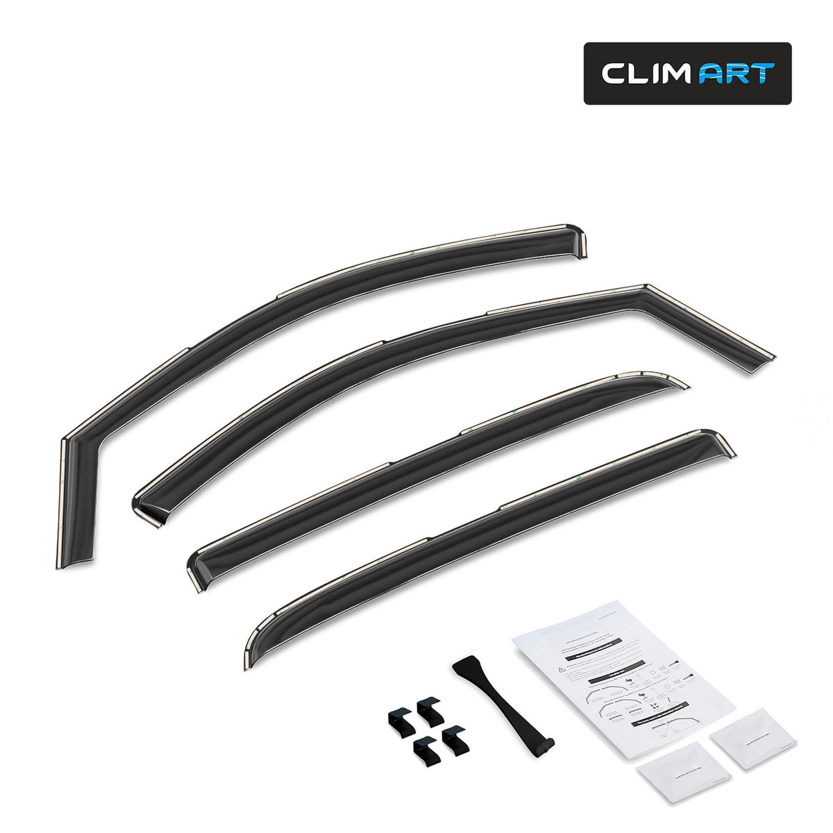 Clim Art Wind Deflectors for Dodge Ram 1500 2500 3500 2002-2009 Megacab Dark 4x