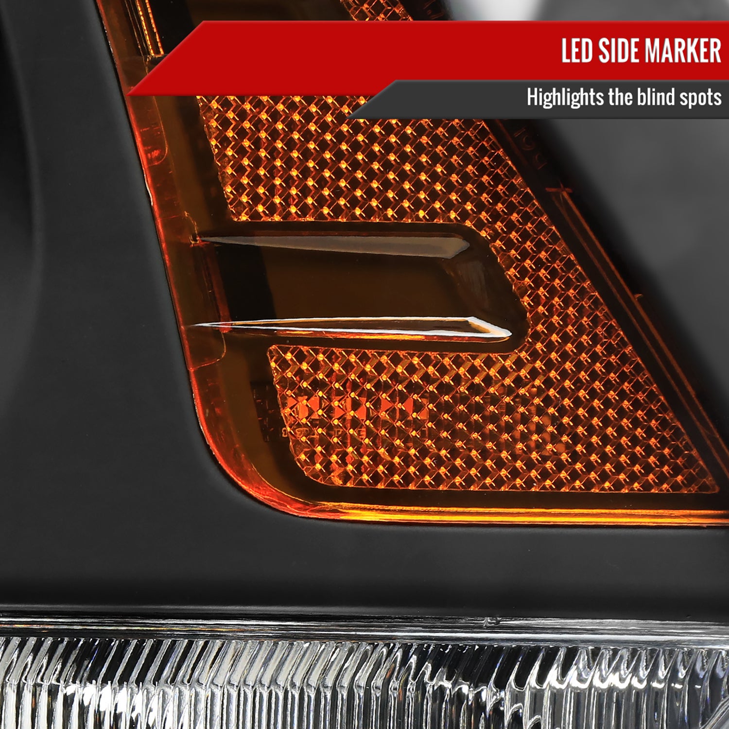 2013-2018 RAM 1500 2500 3500 LED Bar Projector Headlights Matte Black/Clear