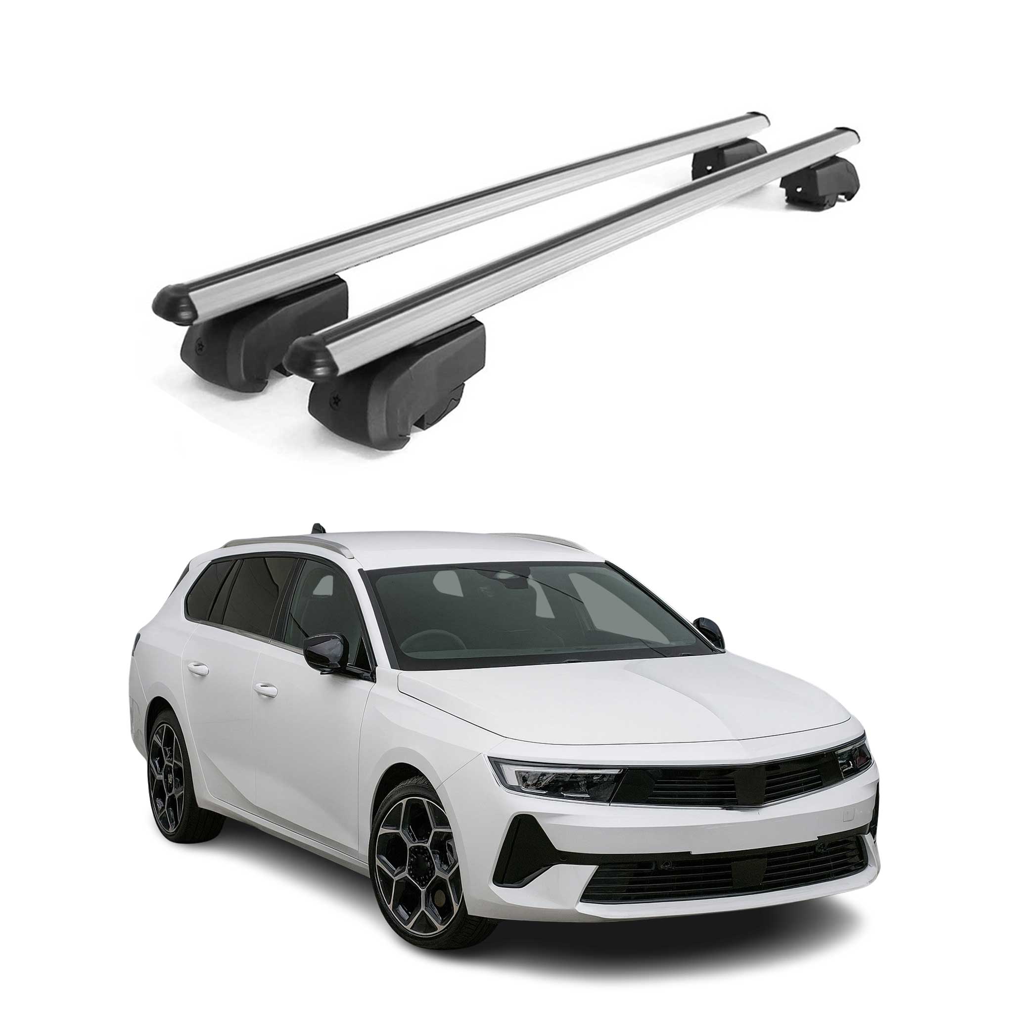 2021-2024 Opel Astra L Sports Tourer Roof Rack Cross Bars Silver