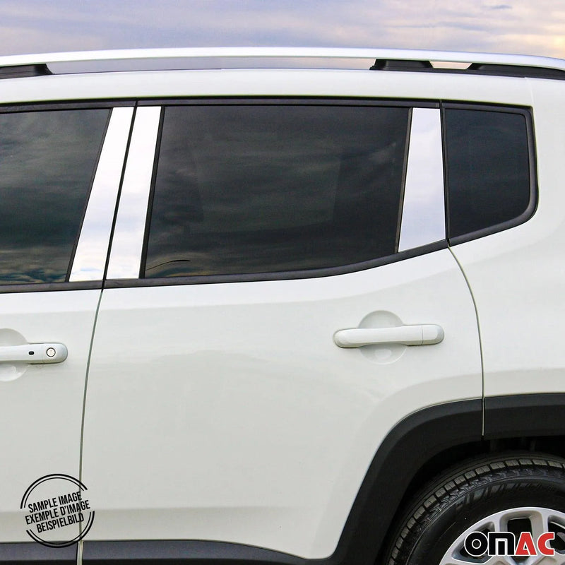 2008-2015 Land Rover LR2 Window B Pillar Posts Door Trim Steel Silver 6x