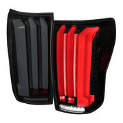 2007-2013 Toyota Tundra Sequential White LED Bar Tail Lights Matte Black/Smoke