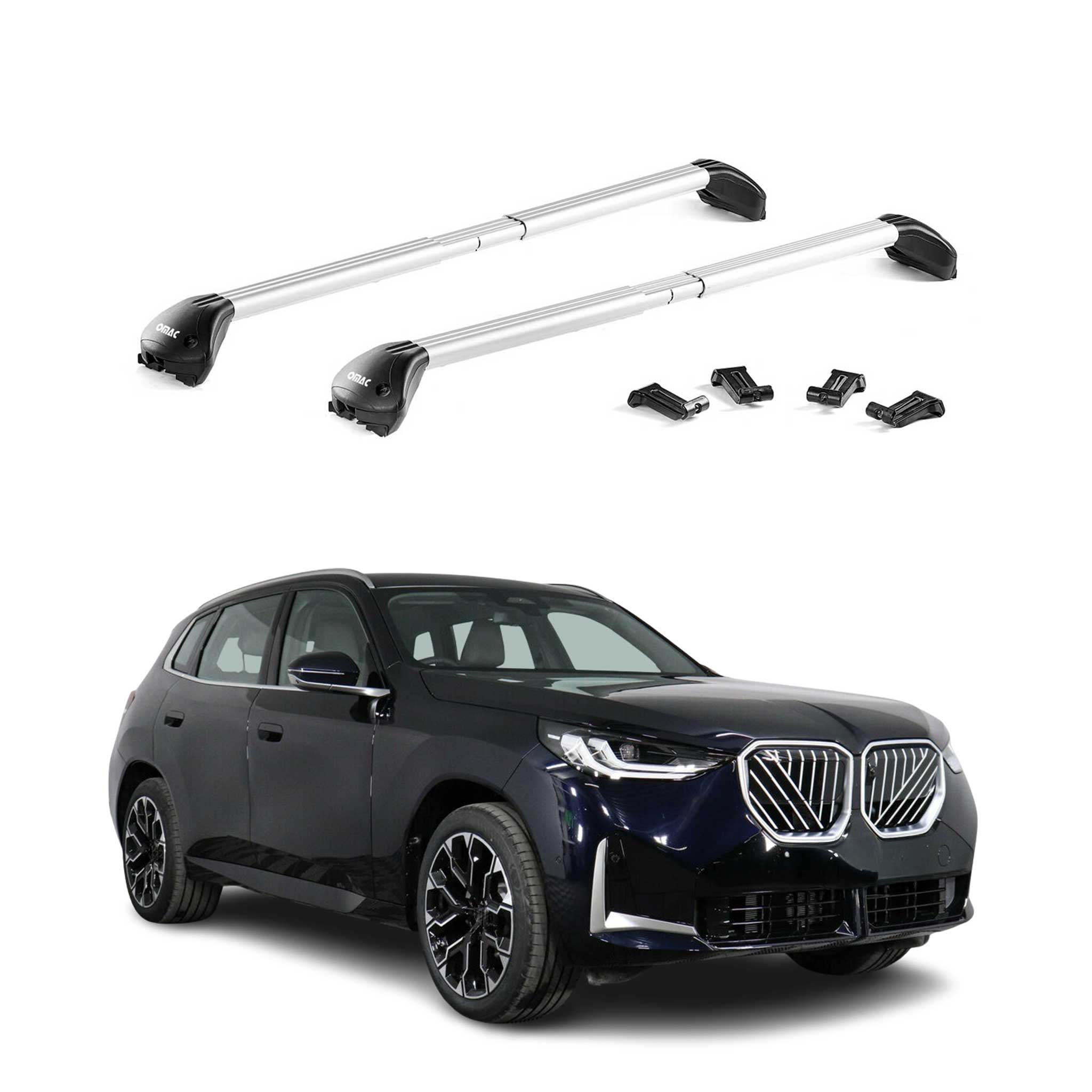Roof Rack Cross Bars Adjustable fits Flush Rail for BMW X3 G45 2025 Grey 2x