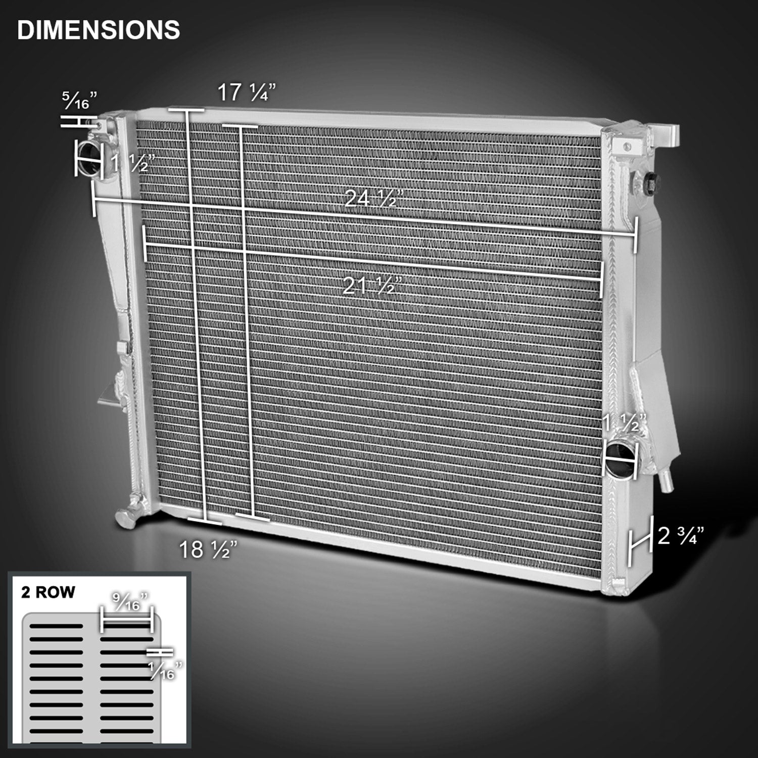 1998-2002 BMW E36 Z3 M Coupe/Roaster Aluminum 2-Row Performance Radiator
