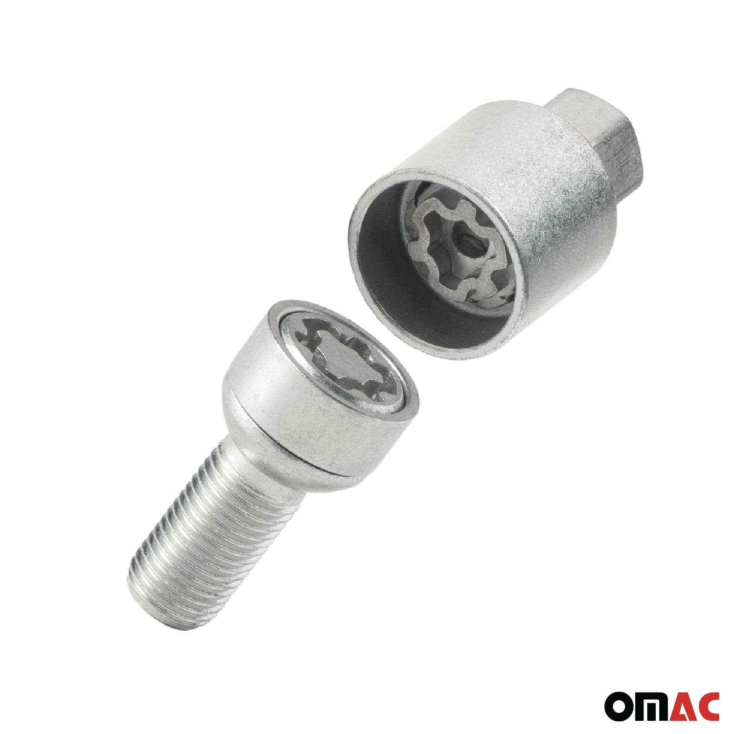 Wheel Lock Kit for Volvo XC60 M14X1,5 Bolt Galvanized Silver 4Locks & 1Key