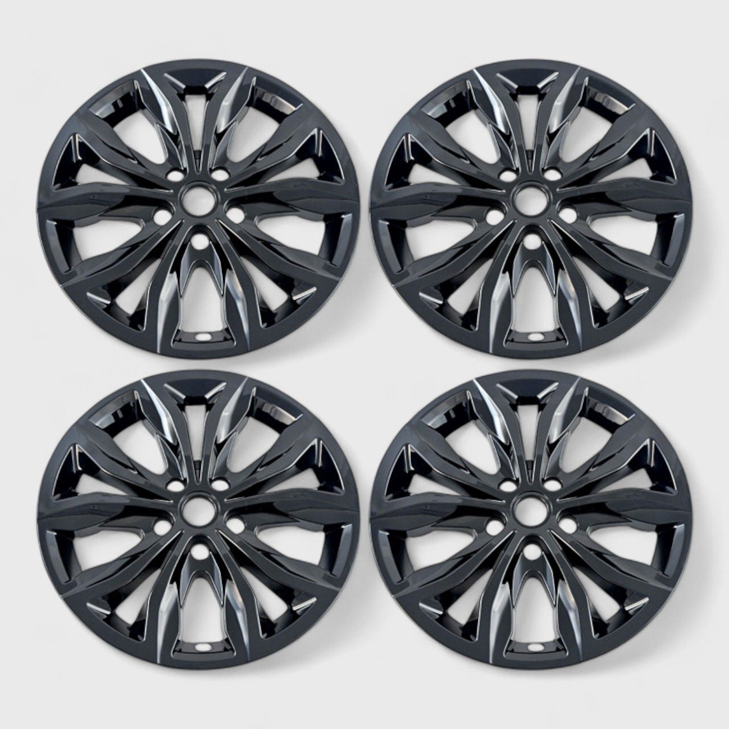 2019-2024 Chevrolet Malibu Wheel Cover Hubcaps Set Gloss Black 8Pcs ABS Plastic