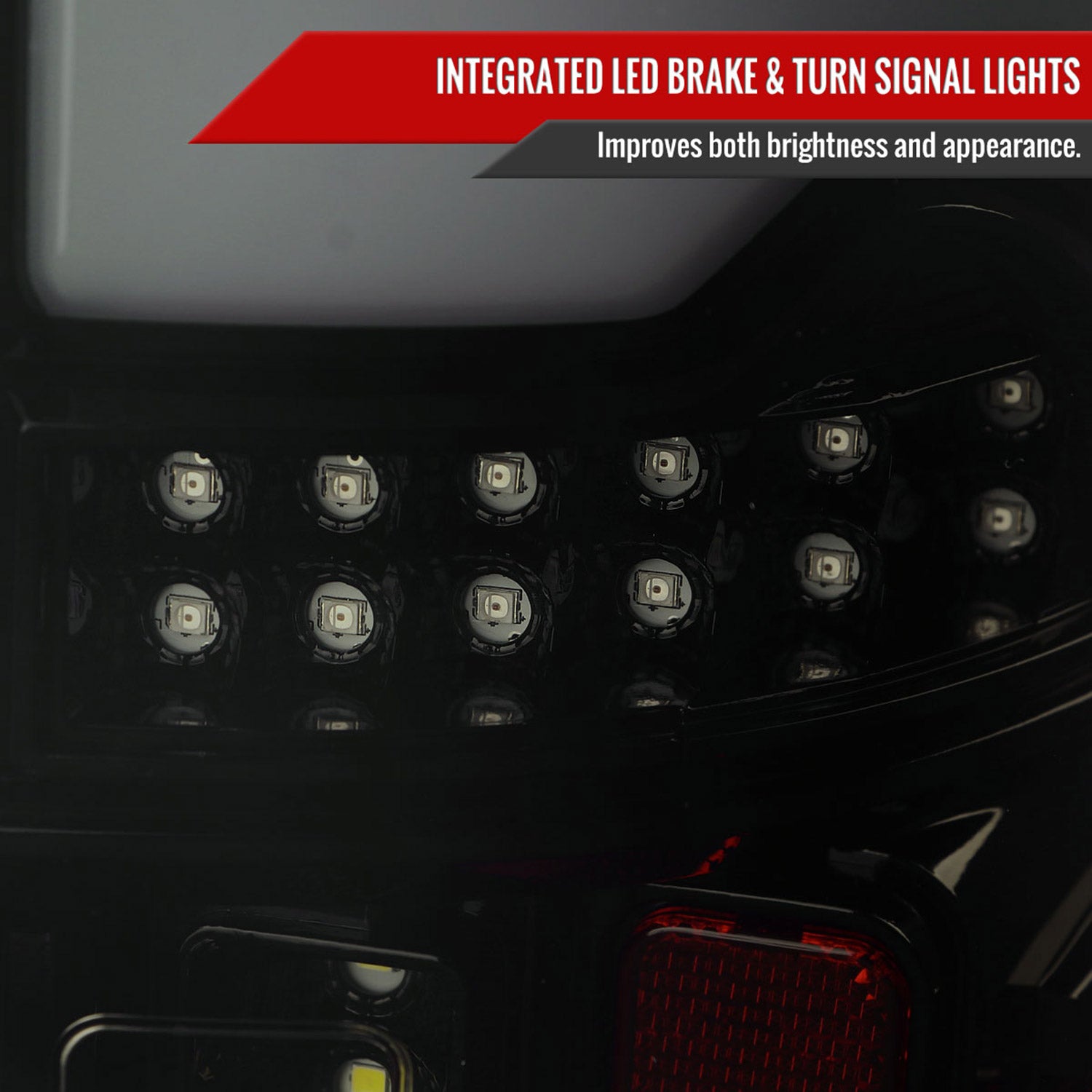 2019-2024 Dodge RAM 1500 White LED Bar Tail Lights Glossy Black/Smoke Lens