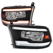 2009-2018 Dodge RAM 1500 RAM 2500 3500 Dual LED Bar Factory Headlights Black