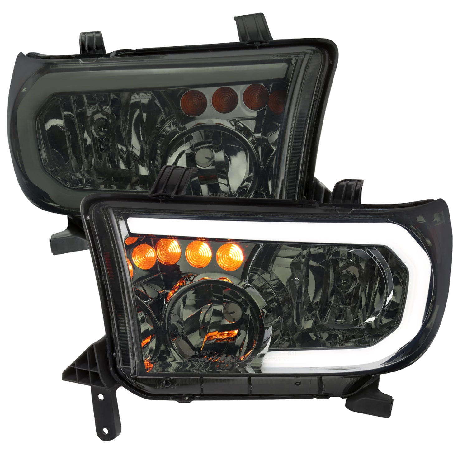 2007-2013 Toyota Tundra/2008-2017 Sequoia LED Tube Factory Headlights Smoke