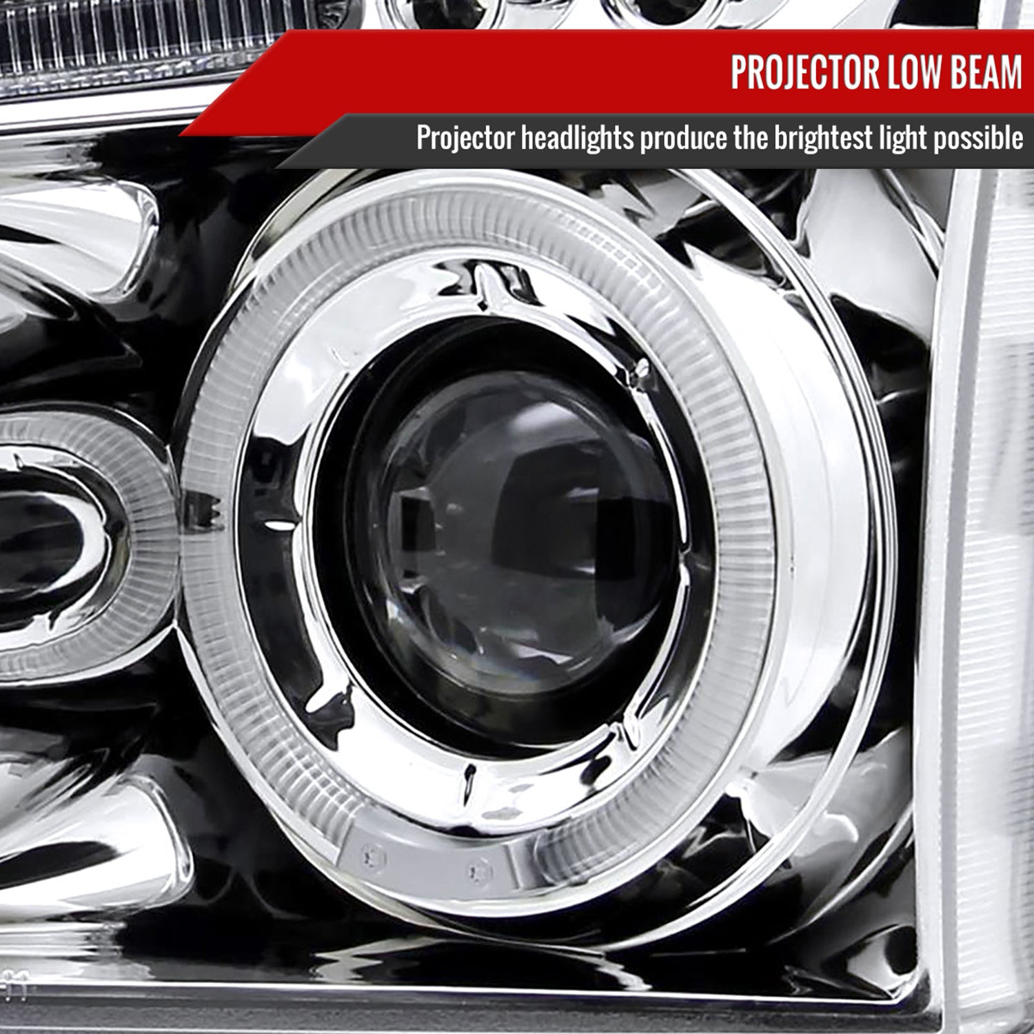 2005-2010 Dodge Charger Dual Halo Projector Headlights Chrome/Clear Lens