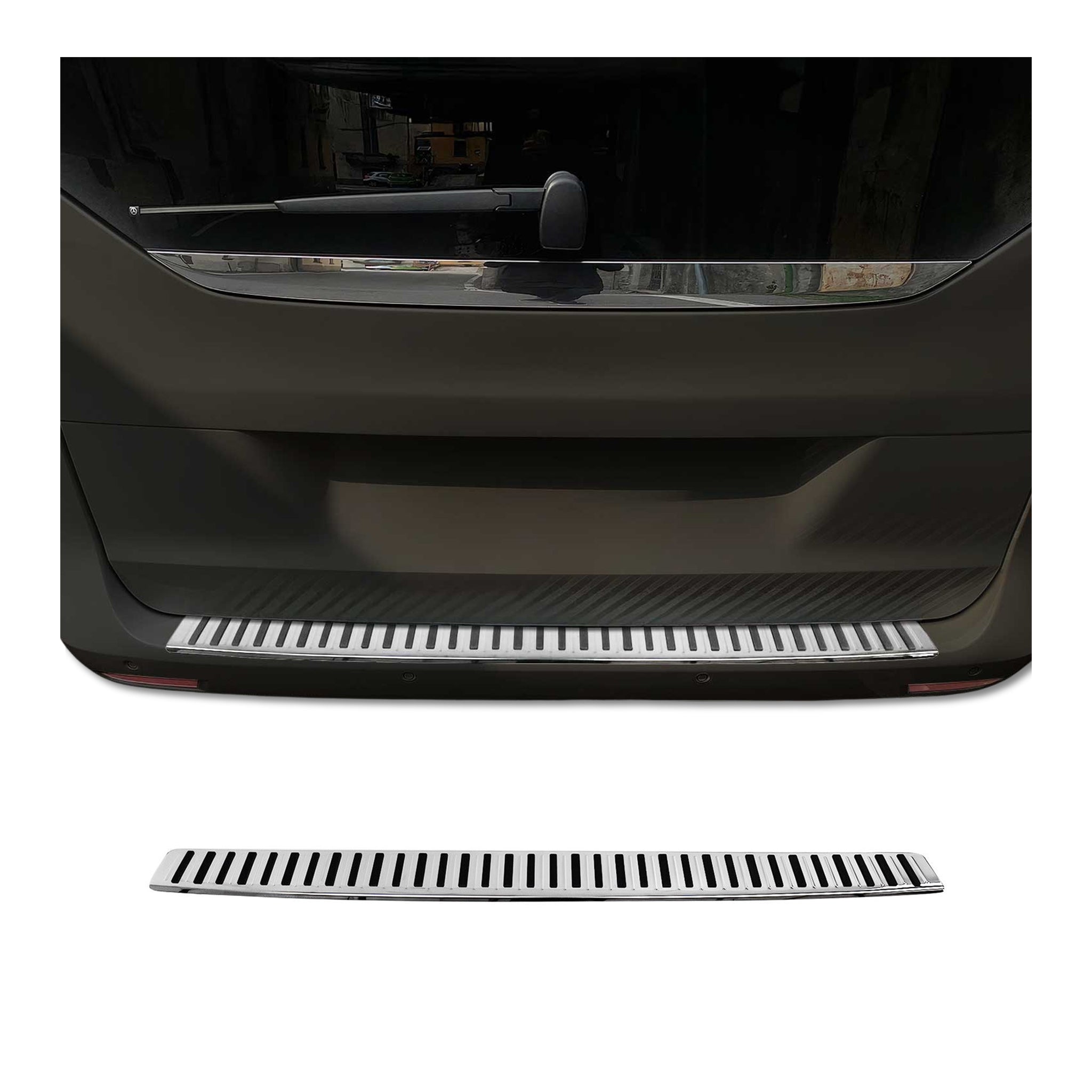 2016-2024 Mercedes Metris Rear Bumper Guard Stainless Steel Glossy with Plastic