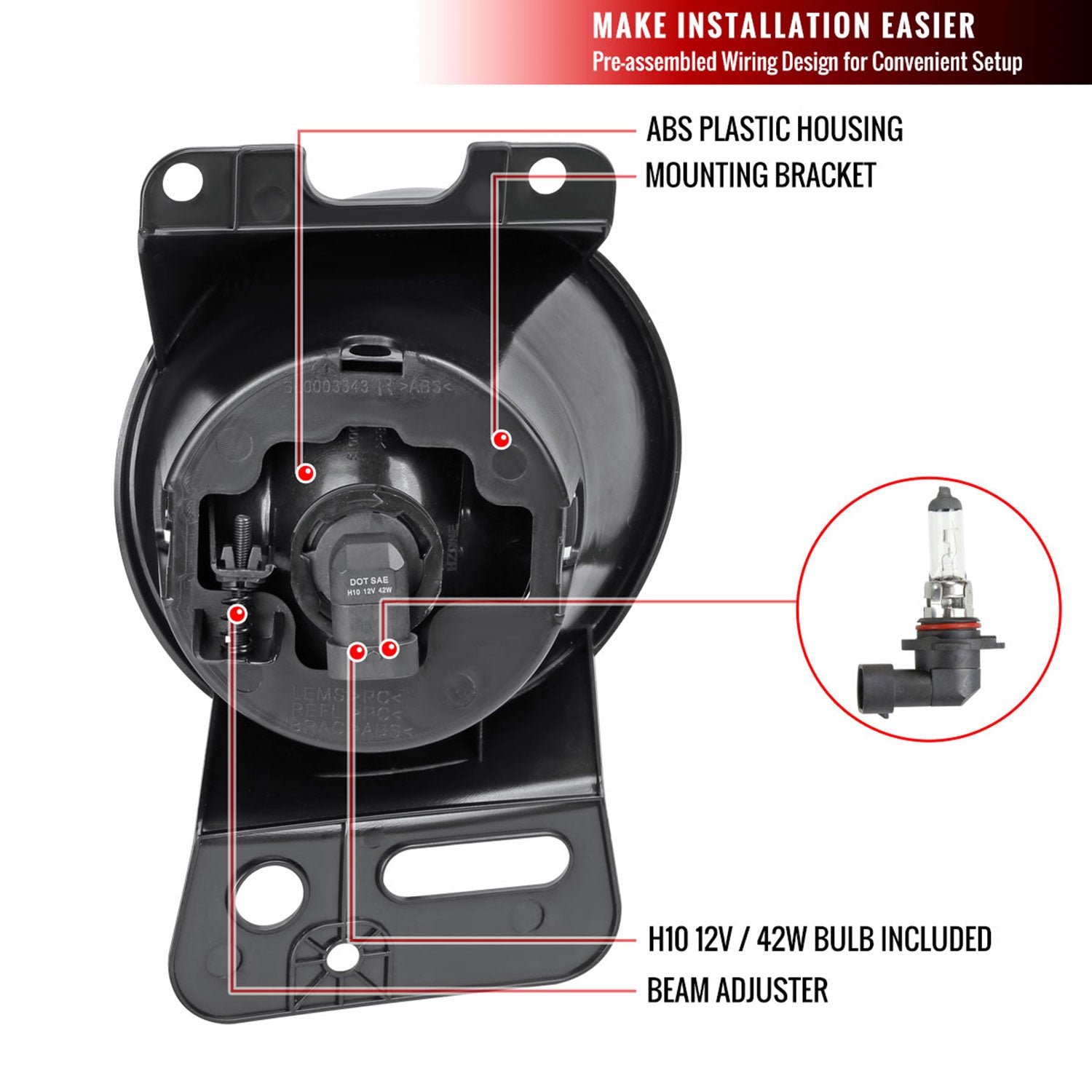 2006-2008 Ford F-150/ Lincoln Mark LT H10 Fog Lights Kit Chrome/Clear Lens