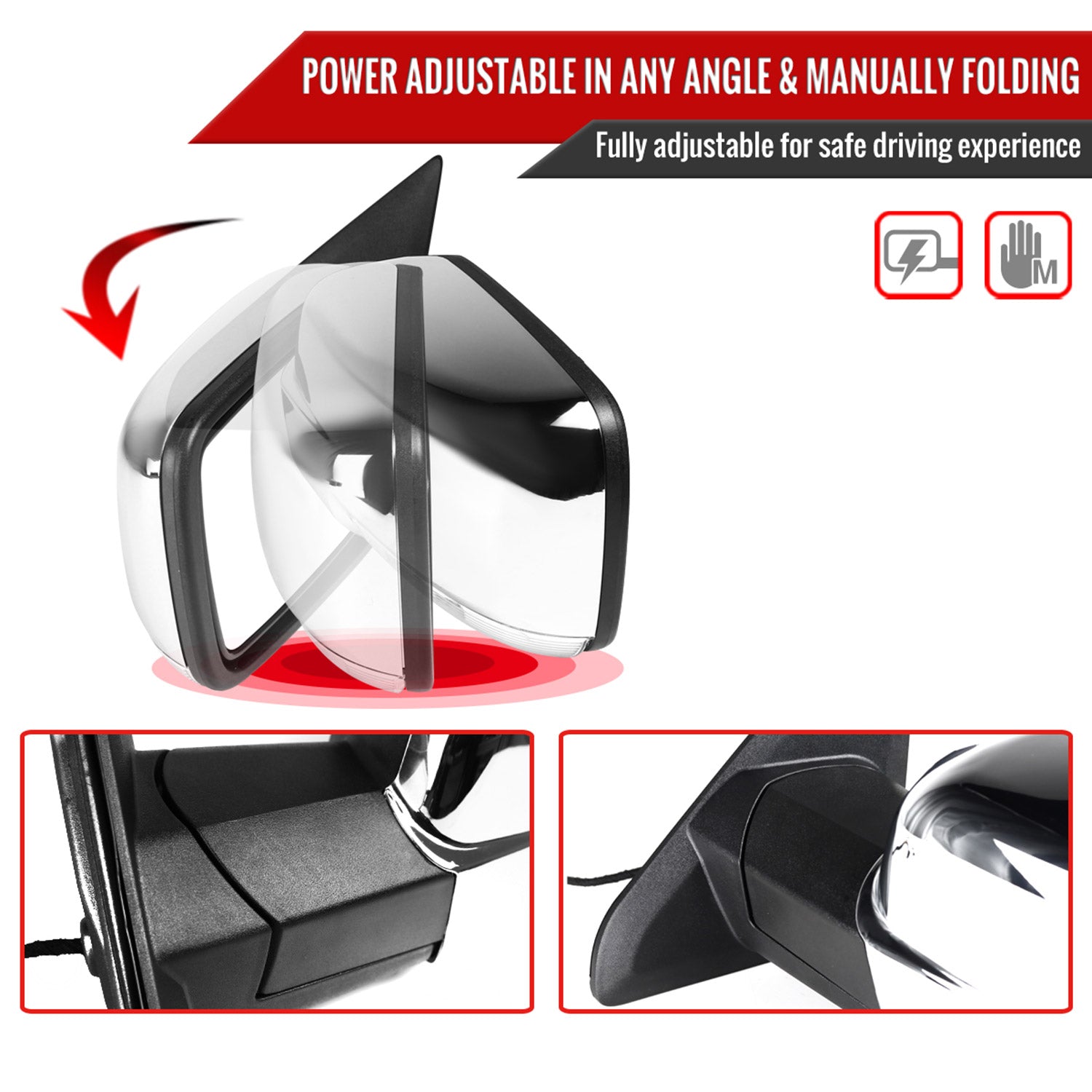 2013-2019 Dodge RAM Chrome Heated Side Mirror Turn Signal &Puddle Light Driver