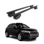 Lockable Roof Rack Cross Bars Luggage Carrier for Audi Q5 SQ5 2018-2025 Black 2Pcs