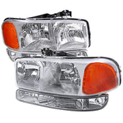 1999-2007 GMC Sierra/ Yukon/Yukon XL Factory Crystal Headlights Amber & Chrome