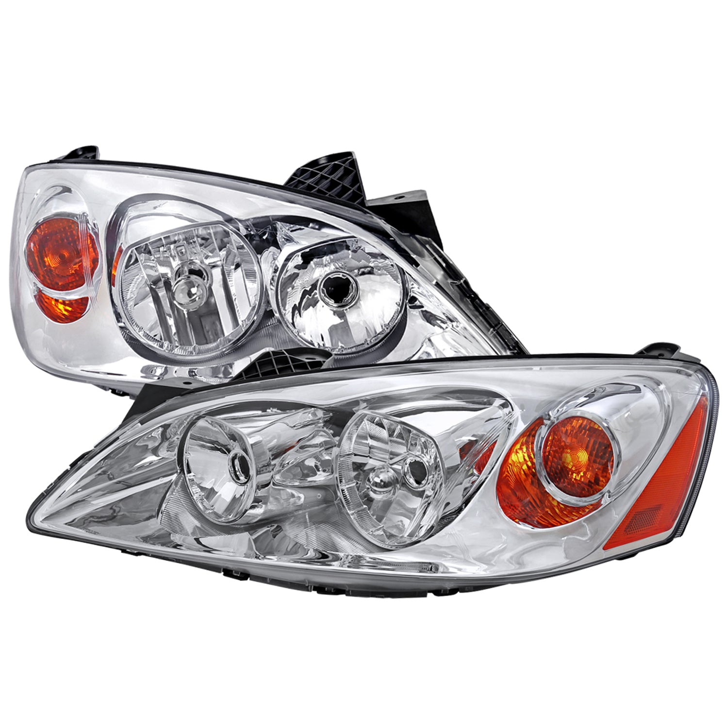 2005-2010 Pontiac G6 Factory Style Headlights w/ Amber Reflectors Chrome/Clear