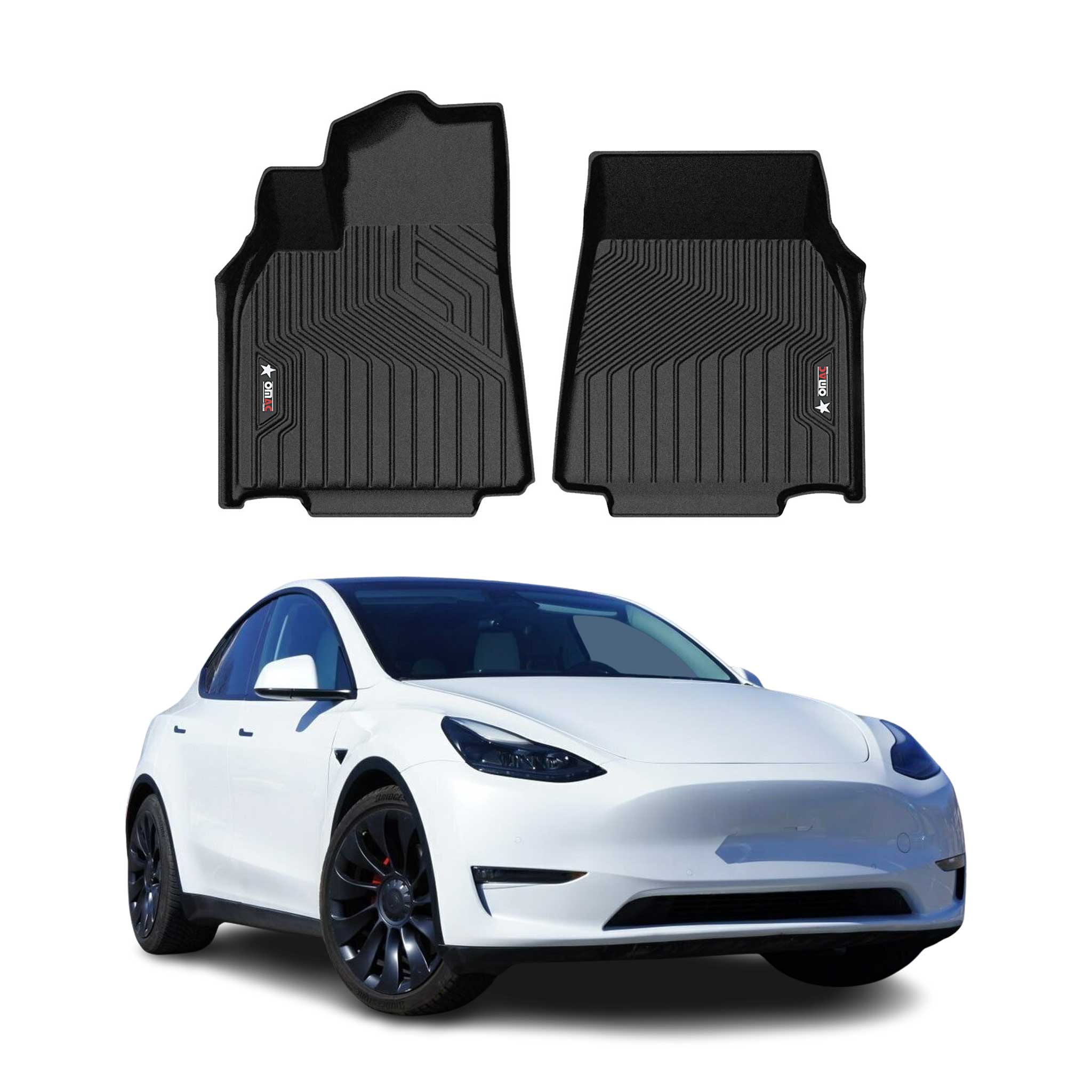2022-2025 Tesla Model Y Premium Floor Mats Liners First Row Front Black
