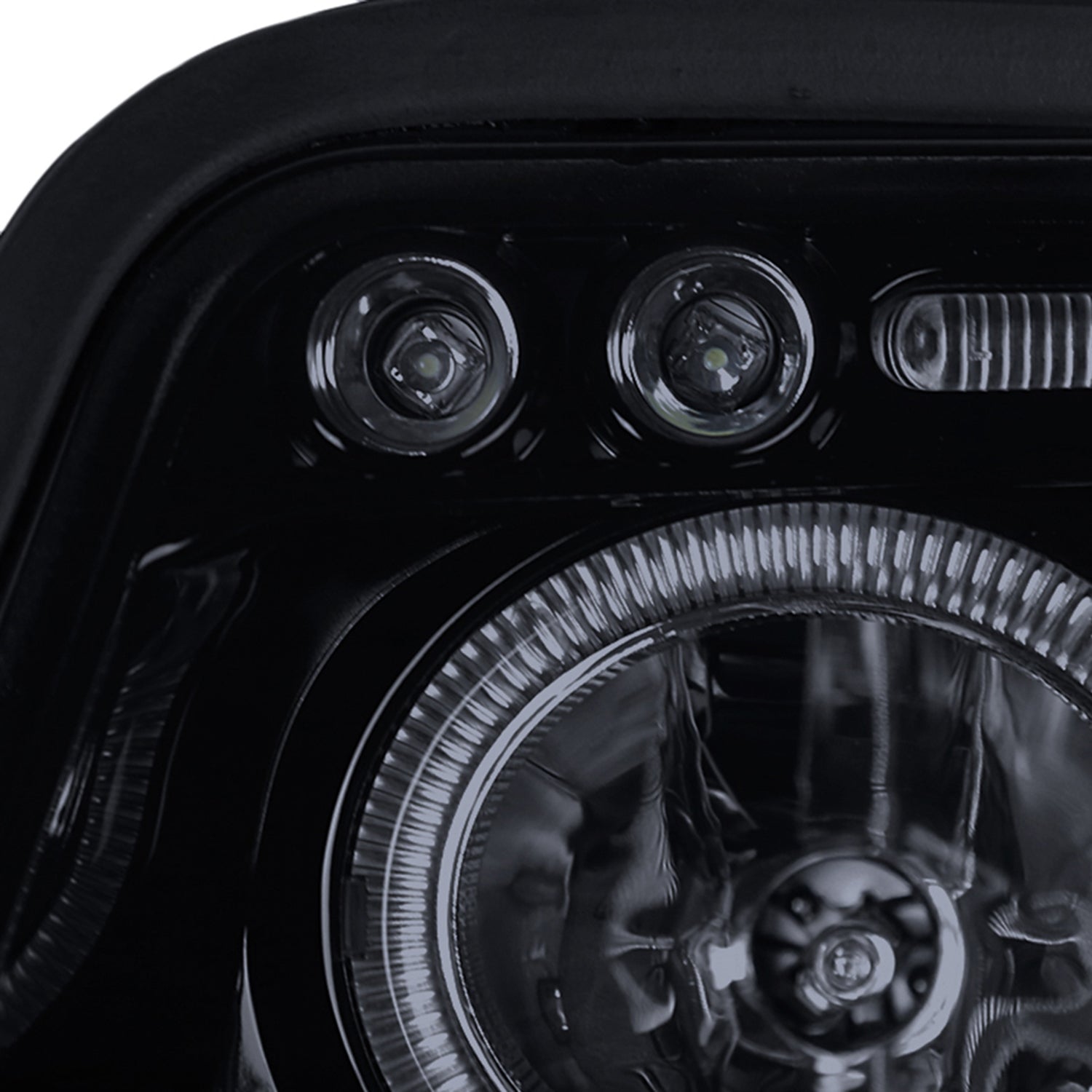 1996-1999 Audi A4 Dual Halo Projector Headlights Glossy Black/Smoke Lens