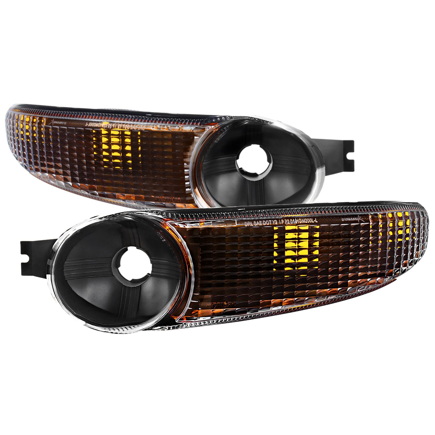 1999-2006 GMC Sierra /00-2006 Yukon XL Denali Signal Bumper Lights Matt Black