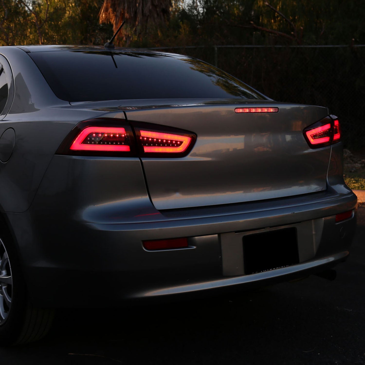 2008-2017 Mitsubishi Lancer / Lancer EVO X Red Bar LED Tail Lights Black/Red