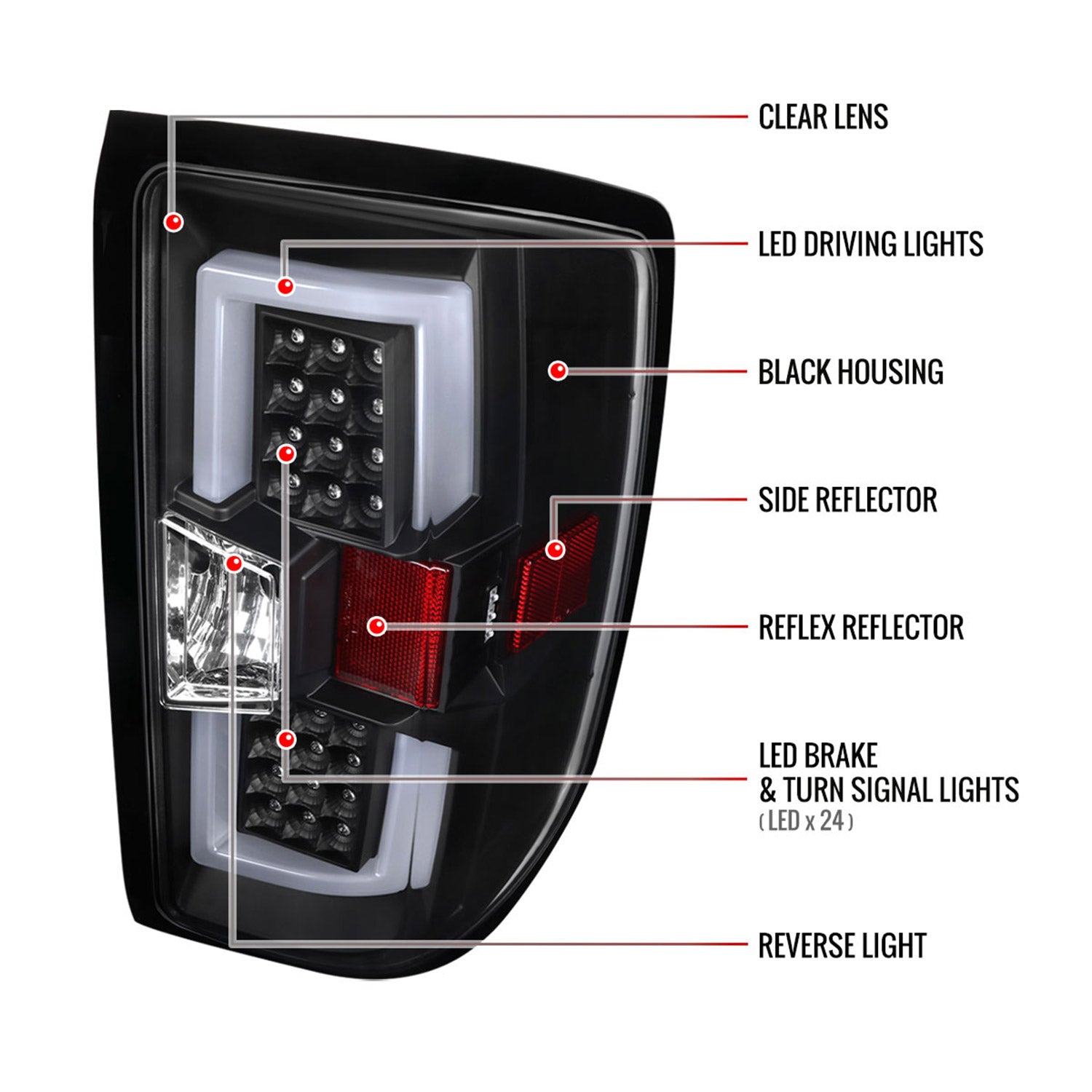 2014-2017 Chevy Silverado/ GMC Sierra 3500HD V2 LED Tail Lights Chrome/Clear