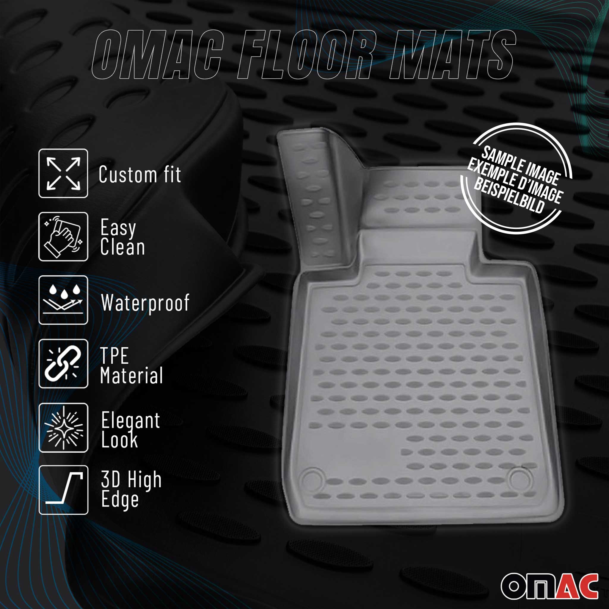 2007-2014 GMC Yukon XL Floor Mats Liners Full Set All Weather Gray
