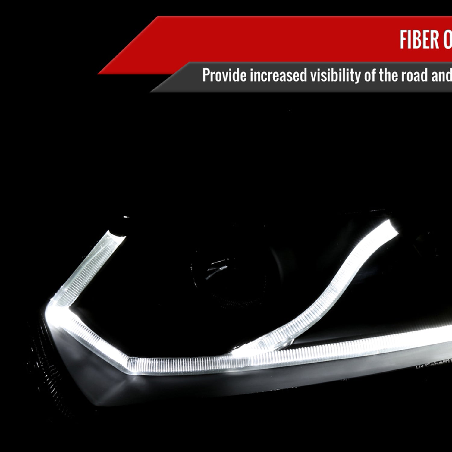 2006-2011 Honda Civic Coupe Projector Headlights LED Light Strips Matt Black