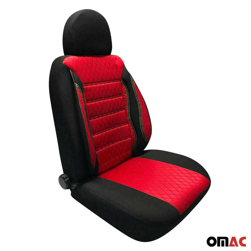 2014-2024 RAM Promaster Front Car Seat Covers Protector Black Red 2+1 Set