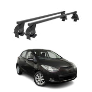 Roof Racks Cross Bars Luggage Carrier for Mazda 2 2.gen 2007-2014 Black 2Pcs