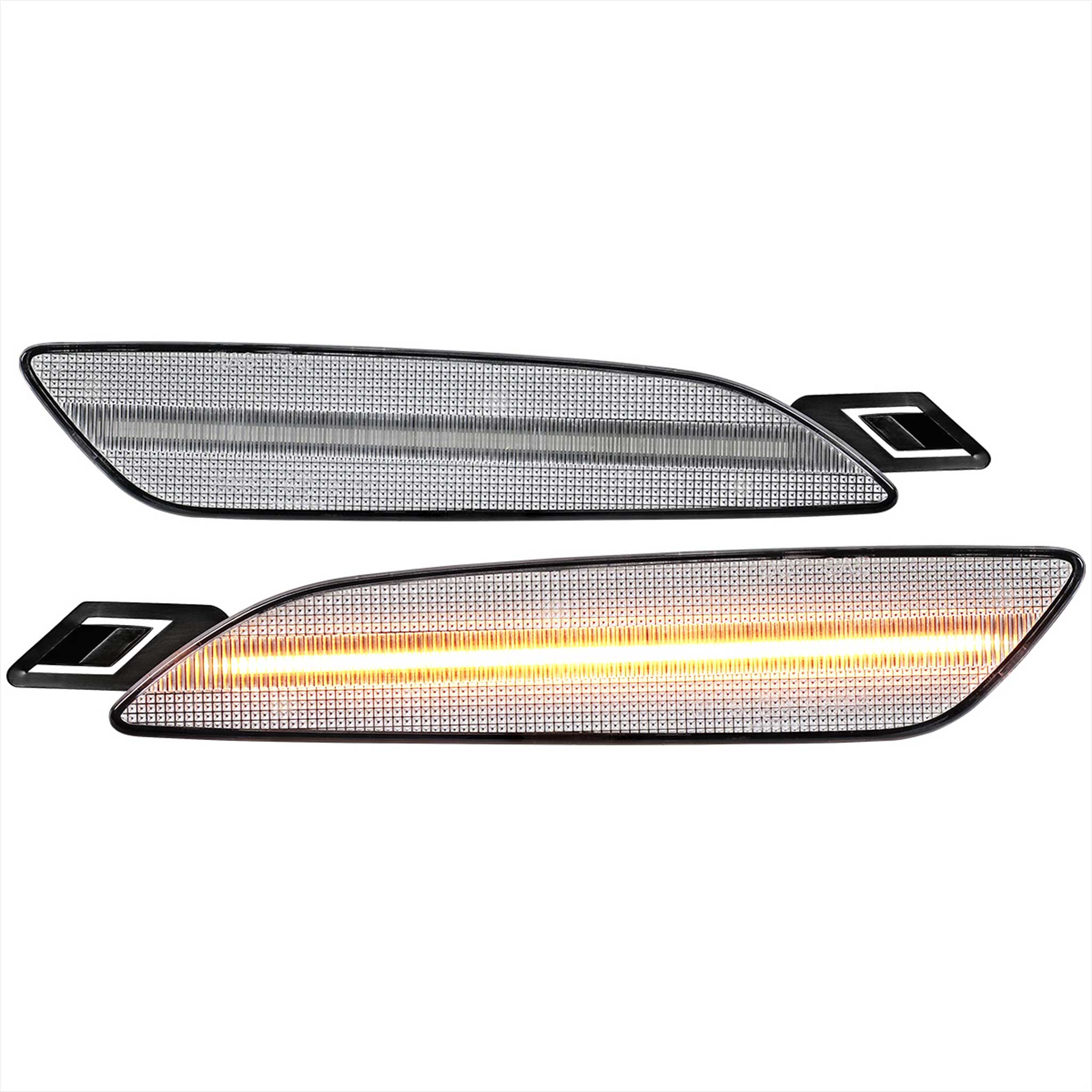For Porsche Cayenne 958 2015-2018 Front Bumper LED Side Marker Turn Signal Lights Chrome Housing Clear Lens