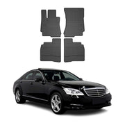 2007-2013 Mercedes S Class W221 Floor Mats Liners Full Set All Weather Rubber Black