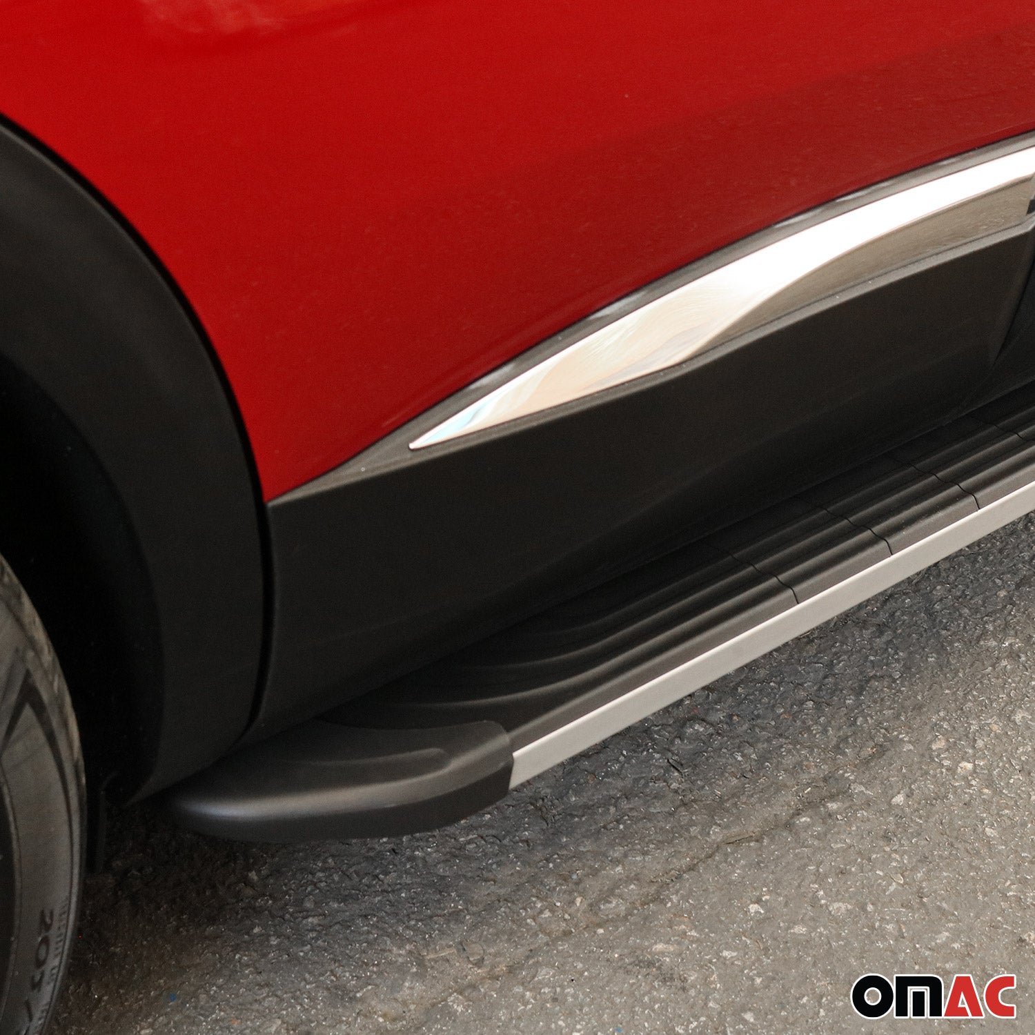 2008-2010 Saturn Vue Running Boards Side Steps Silver & Black