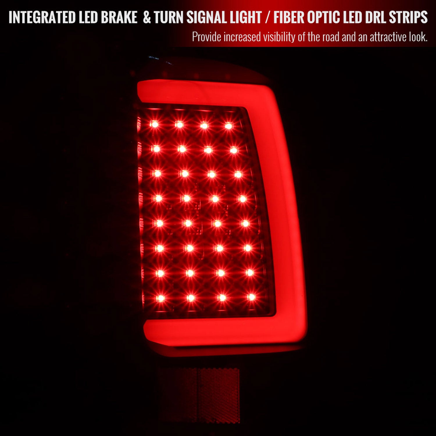 2007-2013 GMC Sierra 1500 2500HD 3500HD C-Bar LED Tail Lights Matt Black