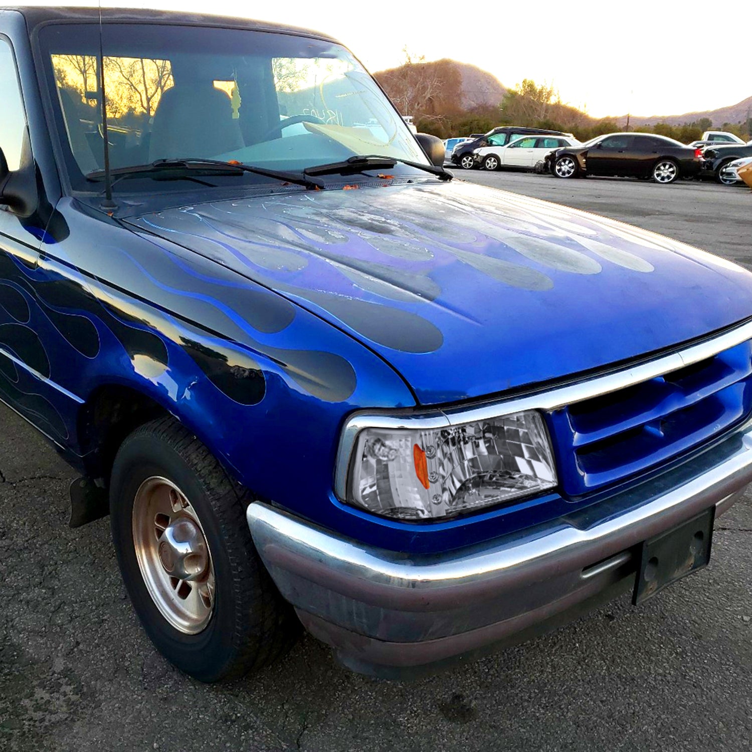 1993-1997 Ford Ranger Factory V2 Headlights Corner Signal Lights Chrome
