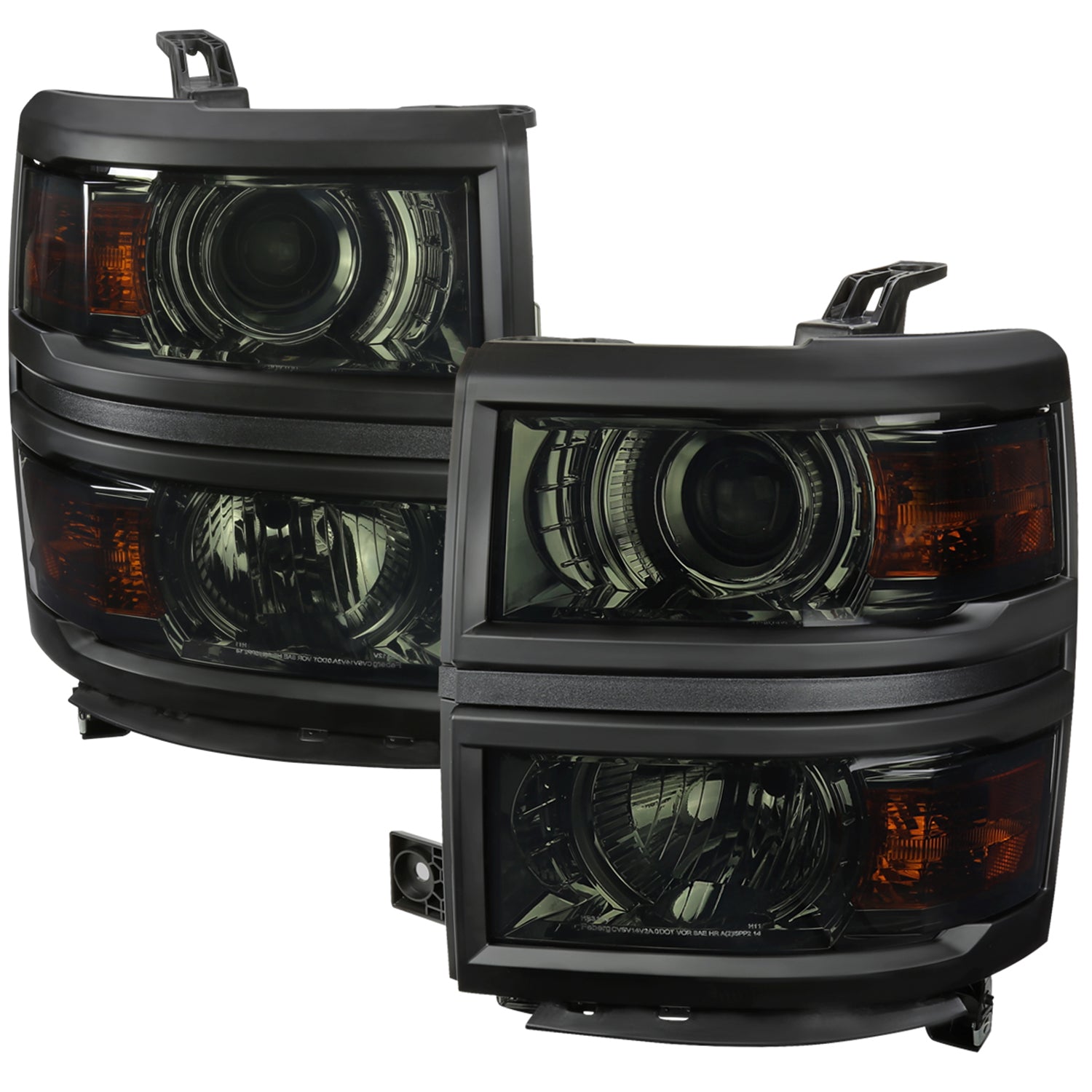 2014-2015 Chevy Silverado 1500 Projector Headlights Chrome/Smoke/Black Trim