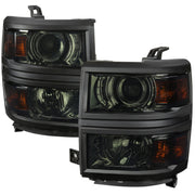 2014-2015 Chevy Silverado 1500 Projector Headlights Chrome/Smoke/Black Trim