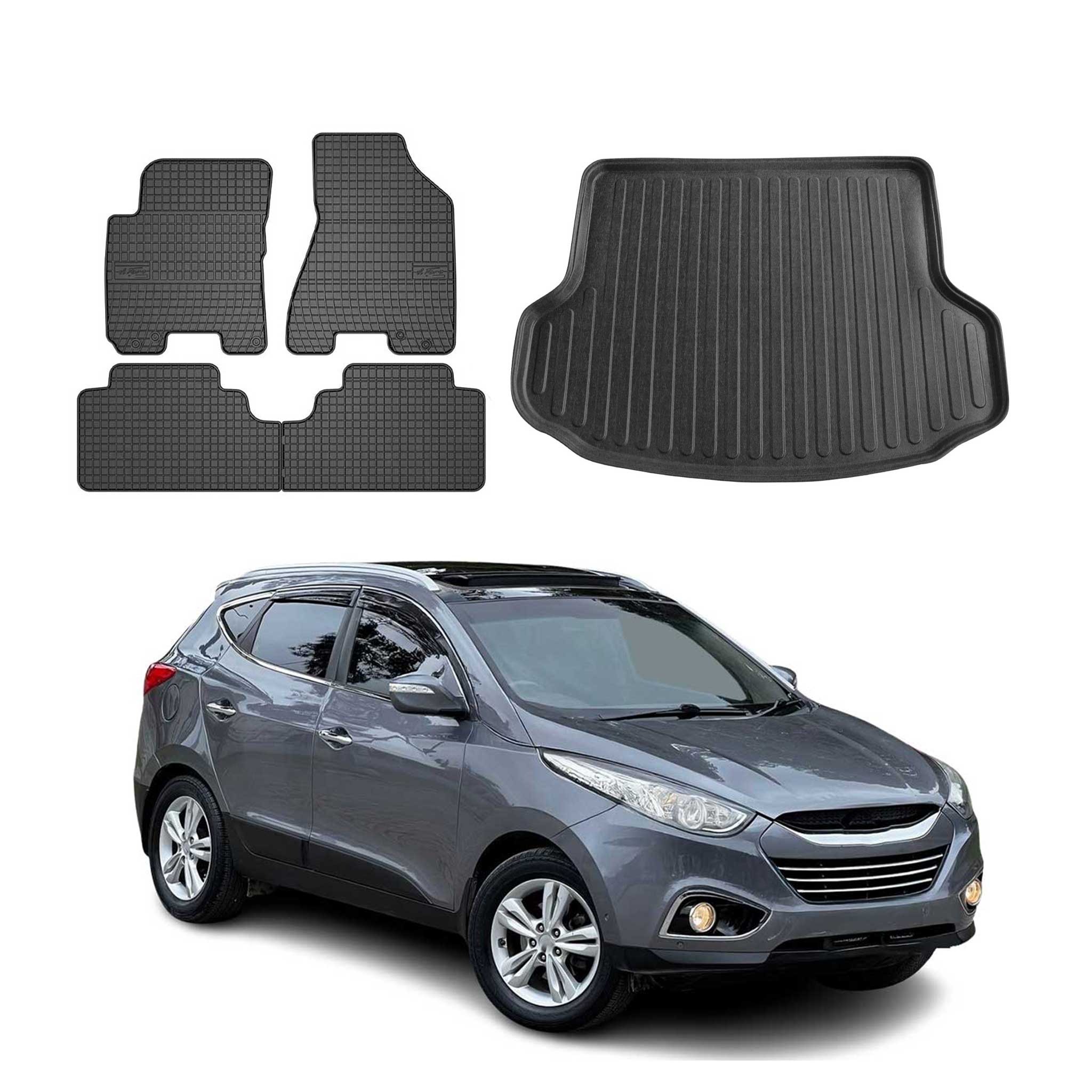 2010-2015 Hyundai Tucson 2.gen Floor Mats & Cargo Liner Full Set All Weather Black