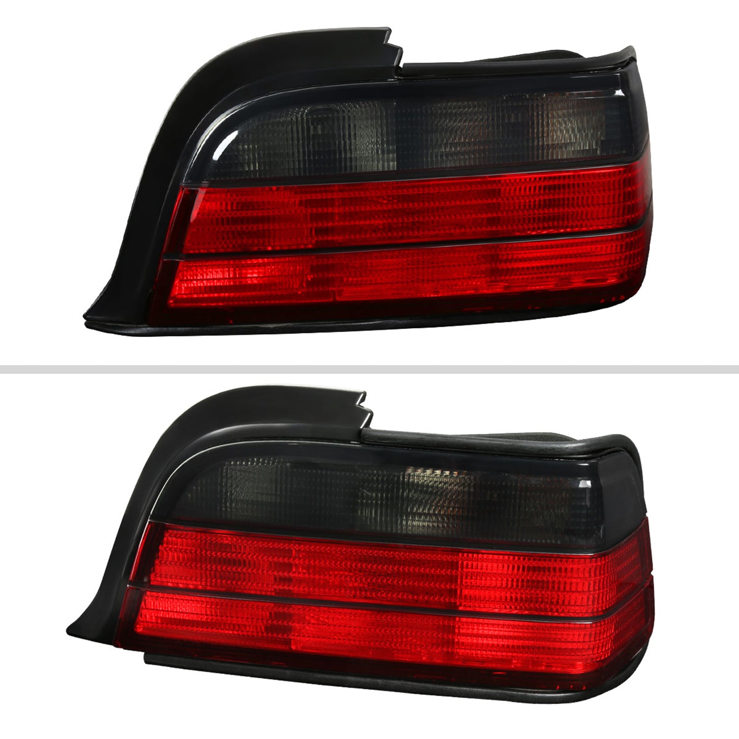 1992-1998 BMW E36 3 Series Coupe/Convertible Tail Lights Chrome/Red Smoke Lens