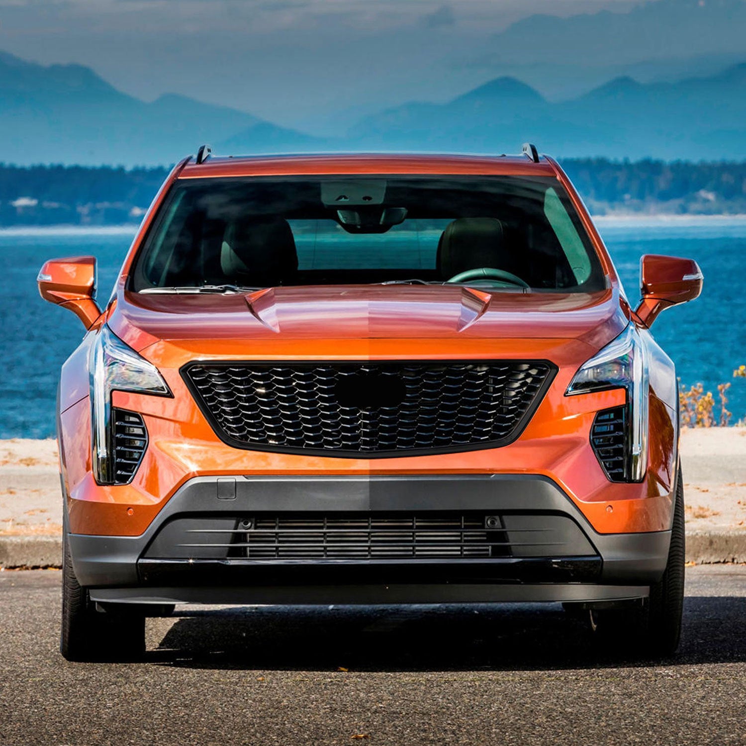 2019-2023 Cadillac XT4 Grille Overlay Gloss Black 1Pcs ABS Plastic