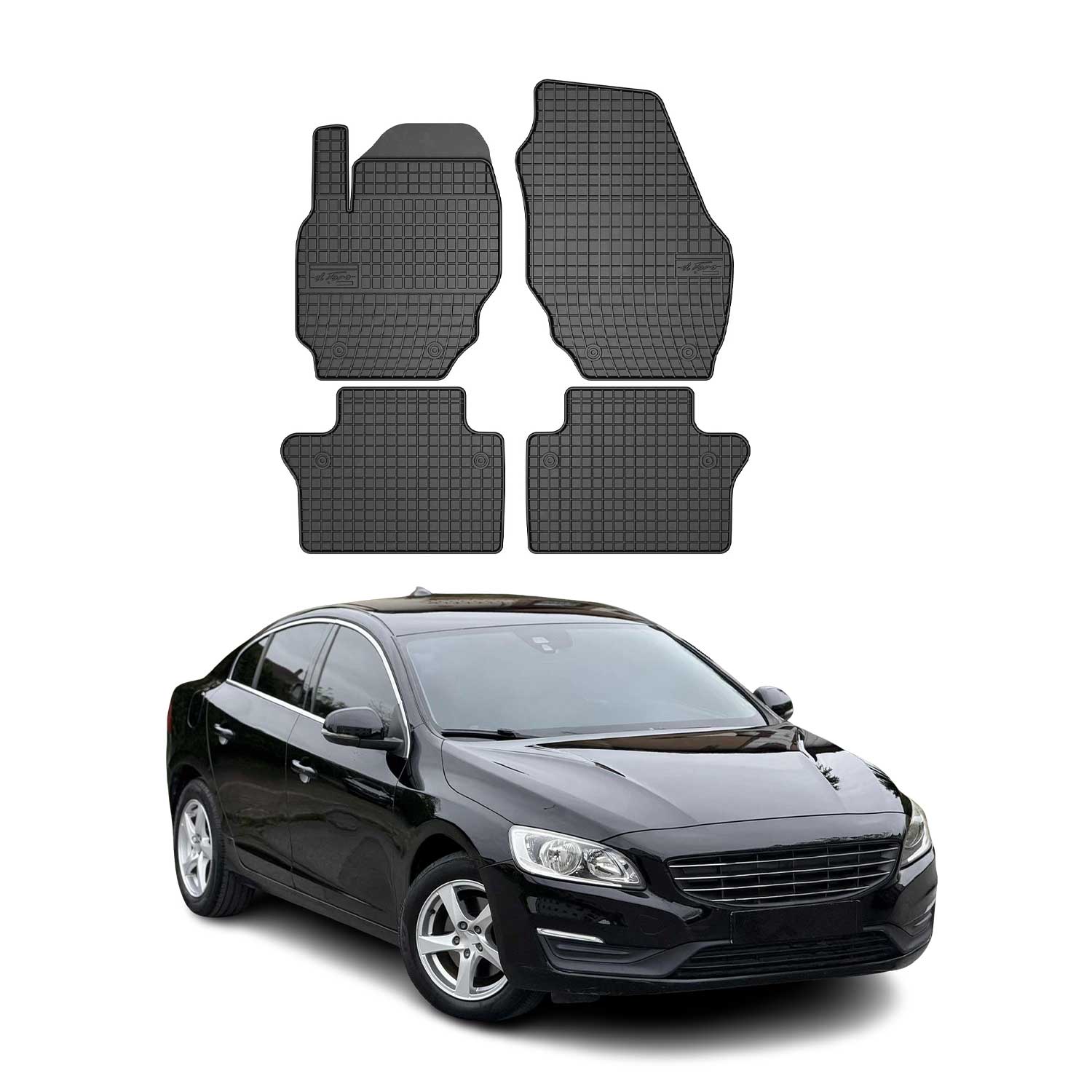 2011-2018 Volvo S60 Floor Mats Liners Full Set All Weather Rubber Black