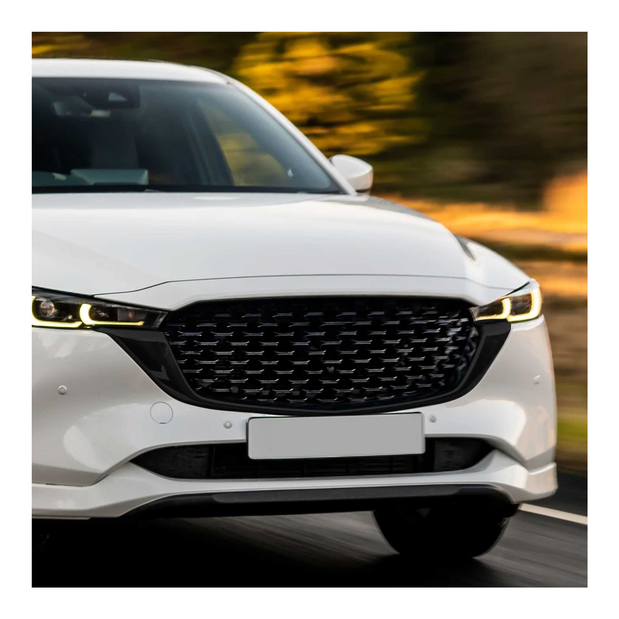 2022-2025 Mazda CX-5 Grille Overlay Gloss Black 2Pcs ABS Plastic
