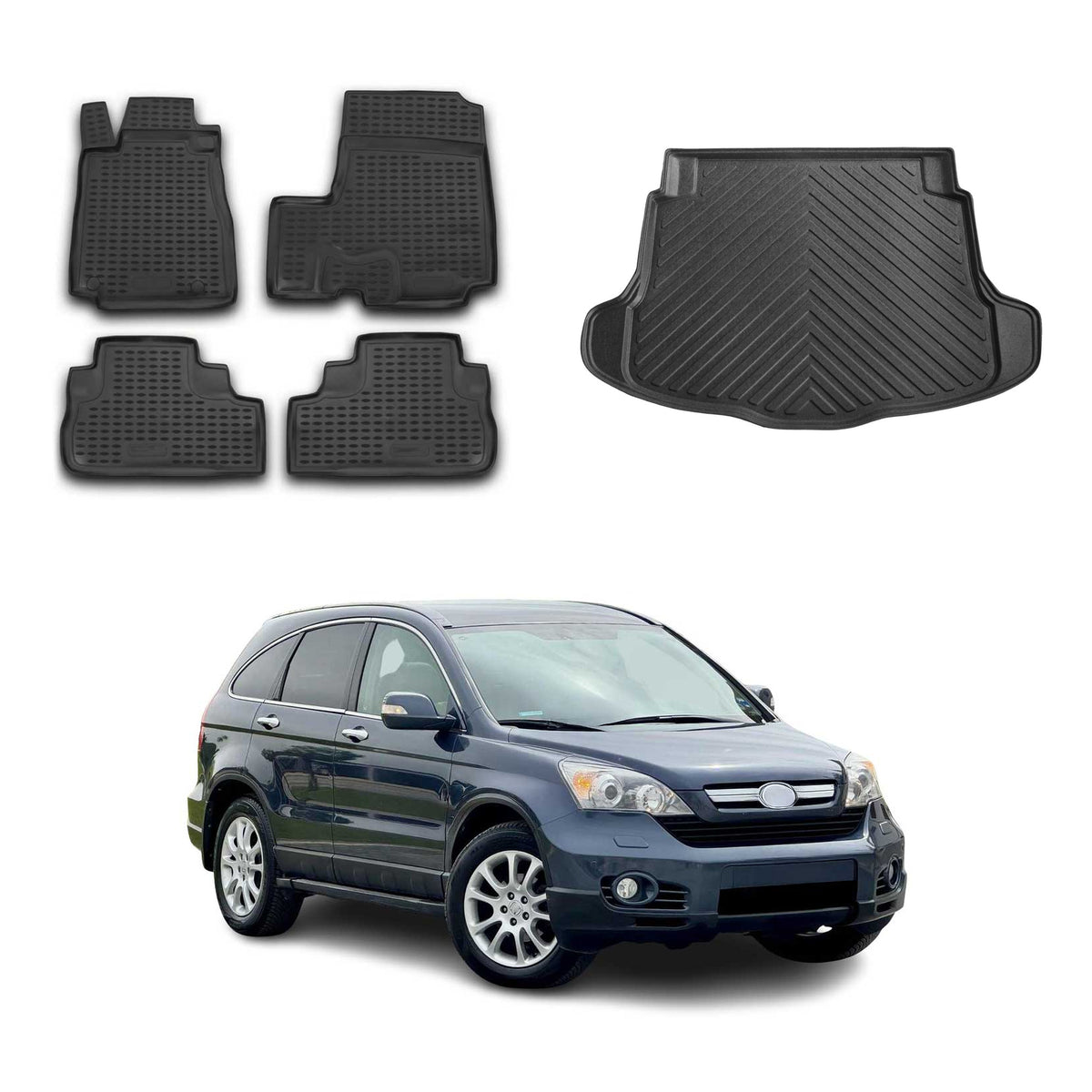 OMAC Floor Mats & Cargo Liners for Honda CR-V 2007-2011 Black