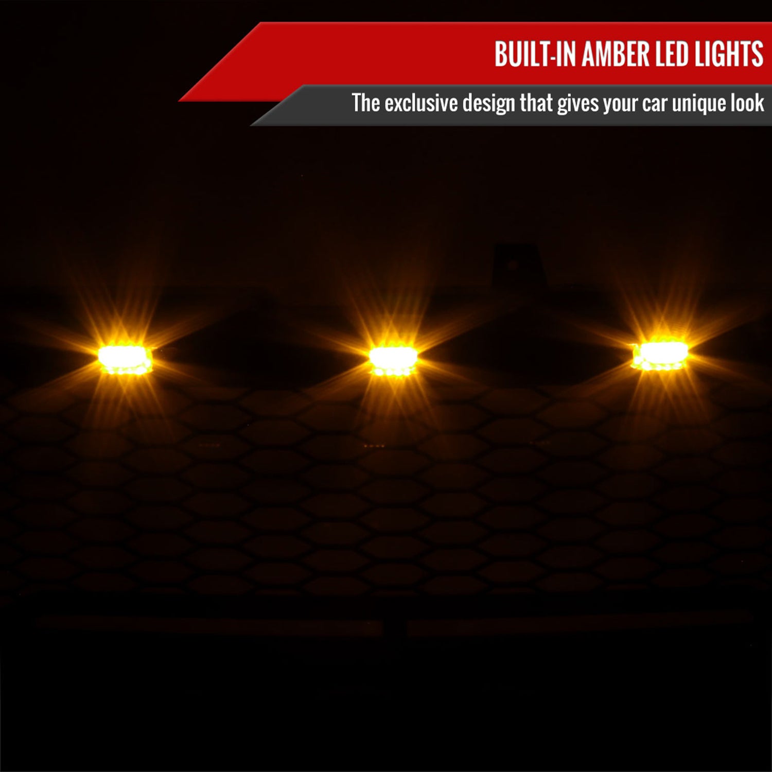 1999-2002 Chevy Silverado 1500 / Tahoe Suburban Mesh Grille LED Lamps Glossy