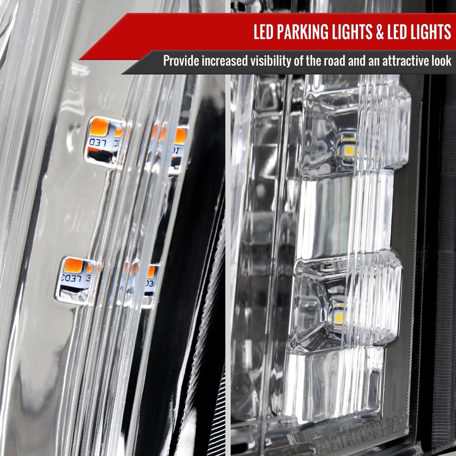 2010-2016 Cadillac SRX Projector Headlights Chrome Housing/Clear Lens