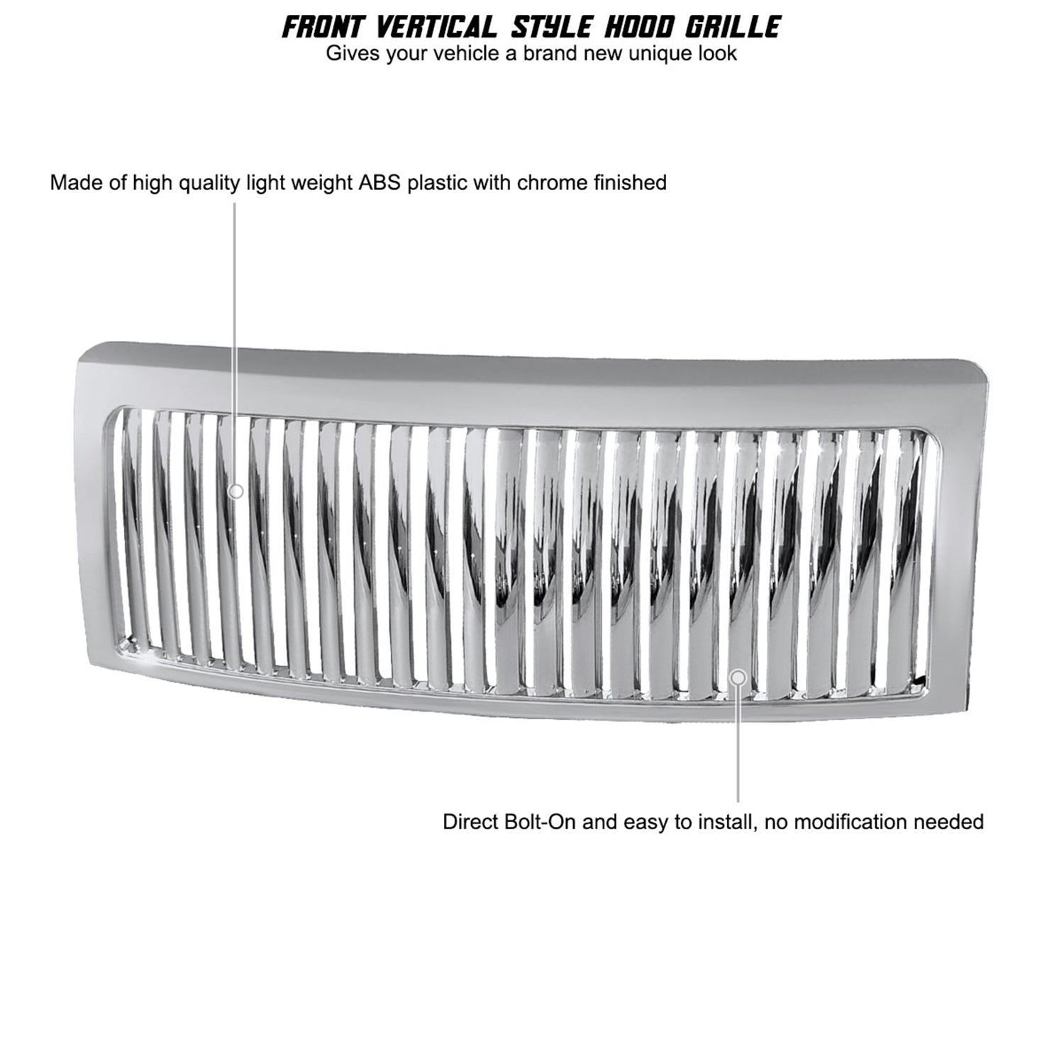 2009-2014 Ford F-150 Chrome ABS Vertical Grille