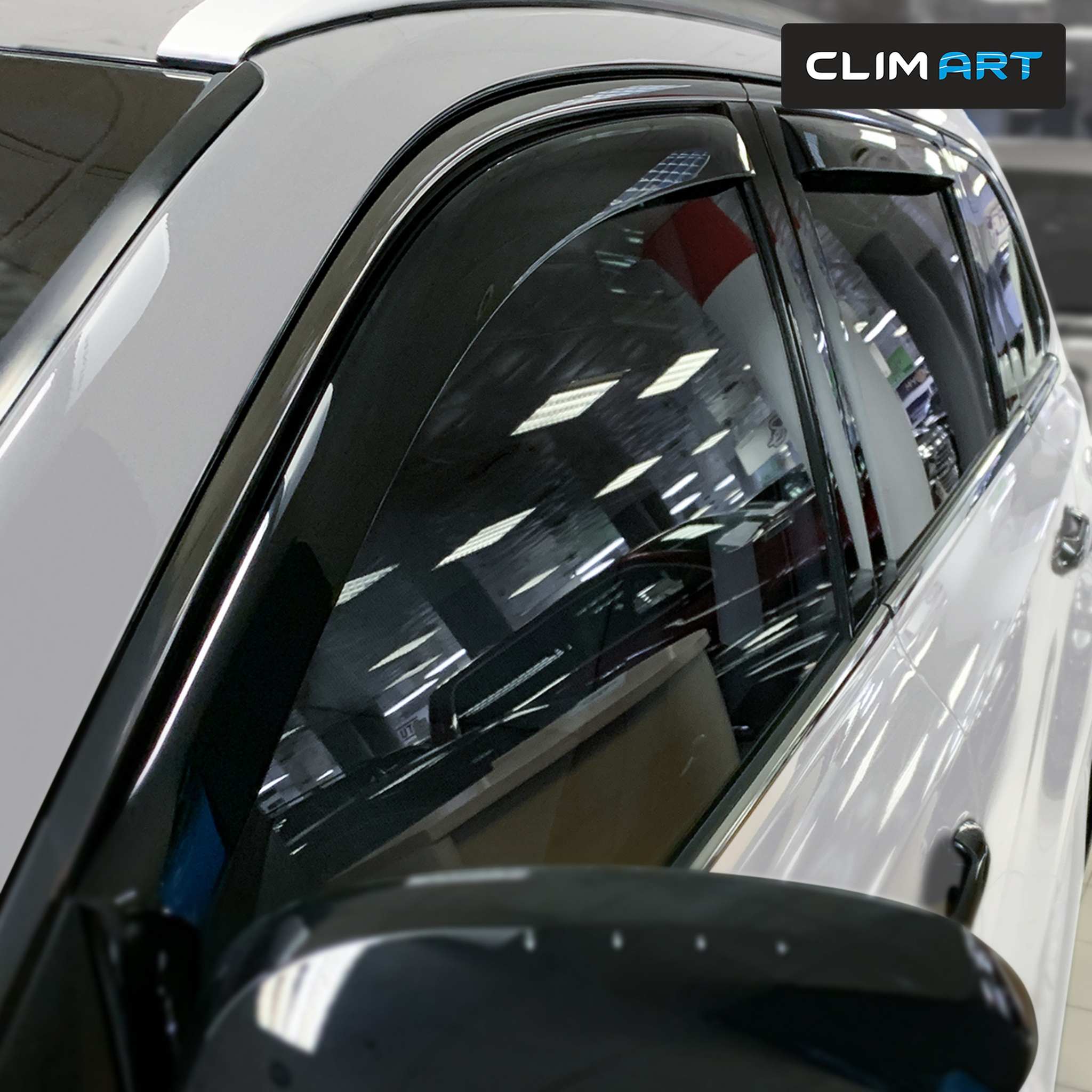 Clim Art Wind Deflectors for Toyota Highlander 2014-2019 Dark Smoke 4Pcs