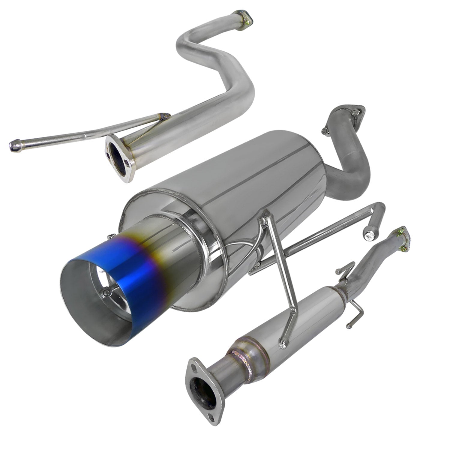 1996-2000 Honda Civic Hatchback T-304 Steel N1 Catback Exhaust Burnt Tip