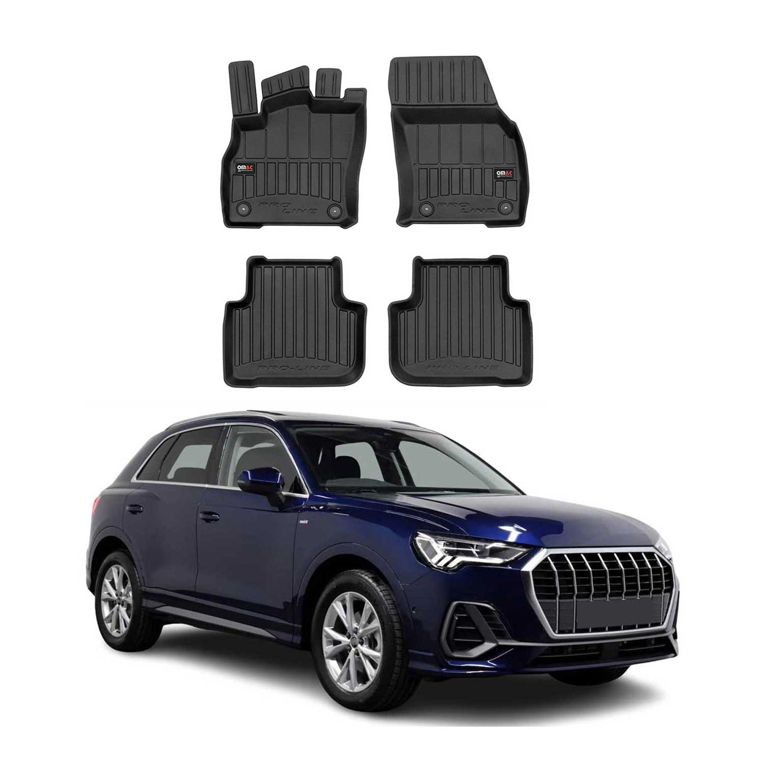 2019-2024 Audi Q3 Premium Floor Mats Liners Full Set All Weather Heavy Duty